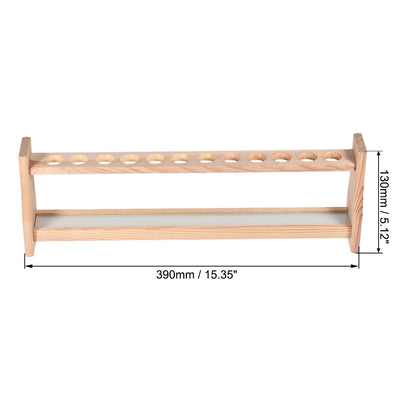 Harfington Uxcell Hölzerner Reagenzglashalter Rack 12 Wells für 25ml Zentrifugenröhrchen