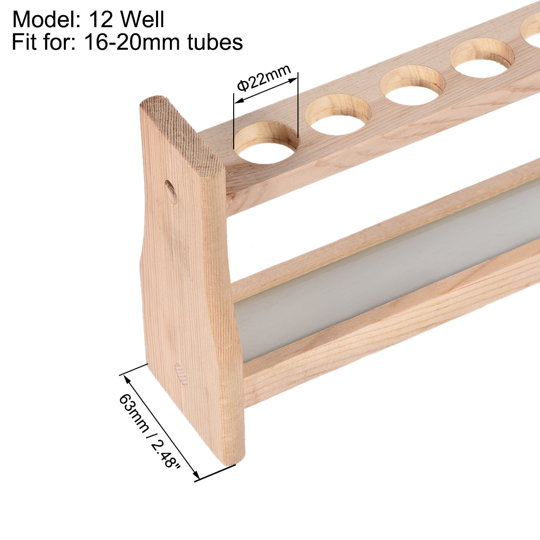 uxcell Uxcell Hölzerner Reagenzglashalter Rack 12 Wells für 25ml Zentrifugenröhrchen