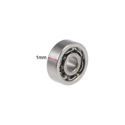 Harfington Uxcell Miniature Deep Groove Ball Bearings Open Type Chrome Steel Bearing