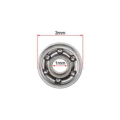 Harfington Uxcell Miniature Deep Groove Ball Bearings Open Type Chrome Steel Bearing