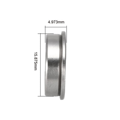 Harfington Uxcell FR4ZZ Flange Ball Bearing 1/4"x5/8"x0.196" Double Metal Shielded (GCr15) Chrome Steel Bearings 10pcs