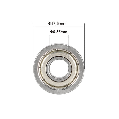 Harfington Uxcell FR4ZZ Flange Ball Bearing 1/4"x5/8"x0.196" Double Metal Shielded (GCr15) Chrome Steel Bearings 10pcs