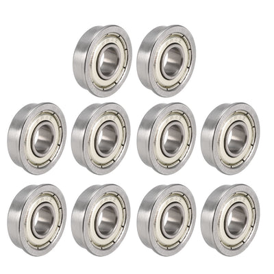 Harfington Uxcell FR4ZZ Flange Ball Bearing 1/4"x5/8"x0.196" Double Metal Shielded (GCr15) Chrome Steel Bearings 10pcs