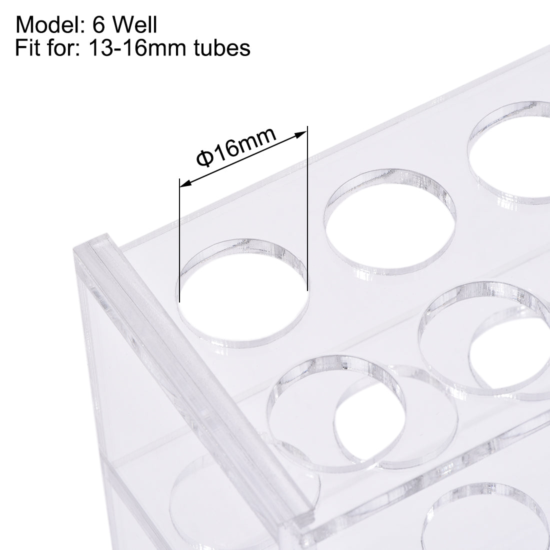 uxcell Uxcell Reagenzglashalter Rack 2x6 Wells für 10ml Zentrifugenröhrchen Klar