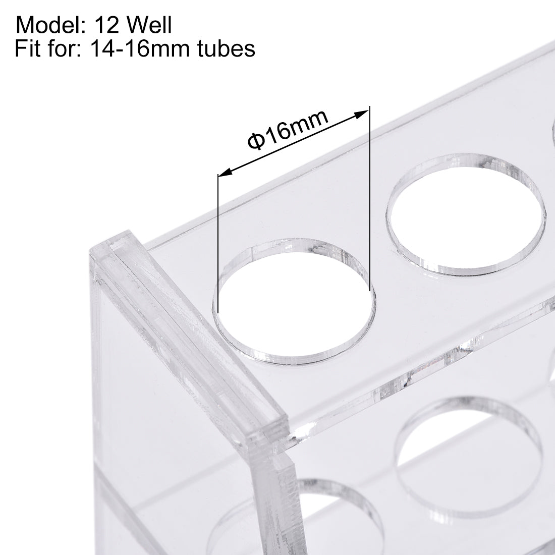 uxcell Uxcell Reagenzglashalter Rack 12 Wells für 10ml Zentrifugenröhrchen Klar