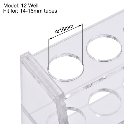 Harfington Uxcell Reagenzglashalter Rack 12 Wells für 10ml Zentrifugenröhrchen Klar