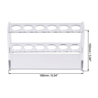 Harfington Uxcell Reagenzglashalter Rack 6 Wells für 25ml Zentrifugenröhrchen Klar