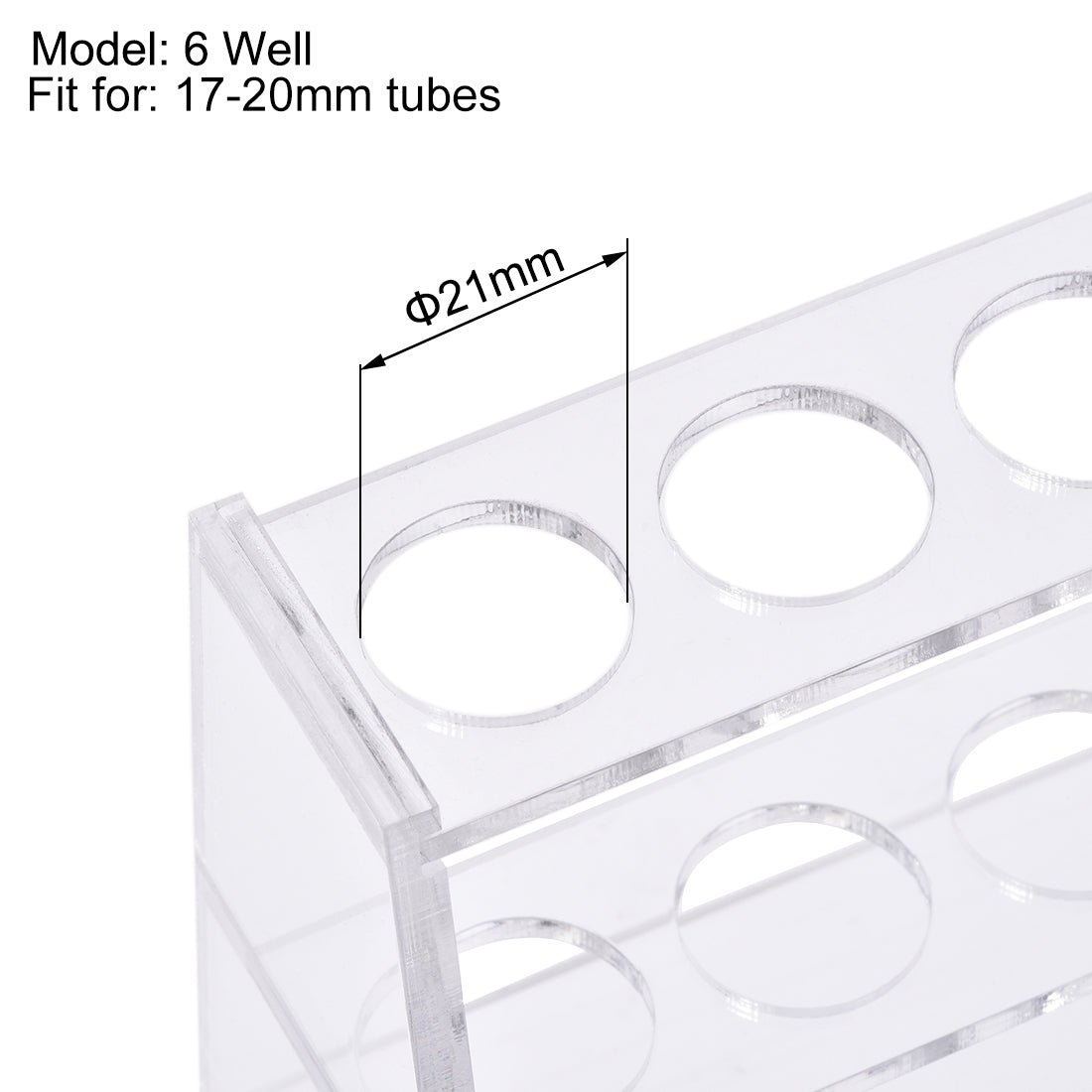 uxcell Uxcell Reagenzglashalter Rack 6 Wells für 25ml Zentrifugenröhrchen Klar