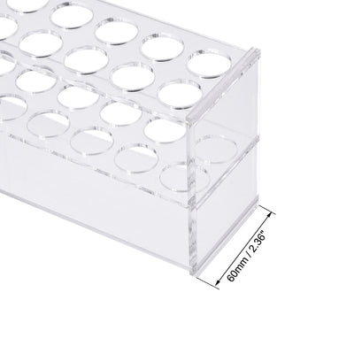 Harfington Uxcell Reagenzglashalter Rack 2x6 Wells für 25ml Zentrifugenröhrchen Klar