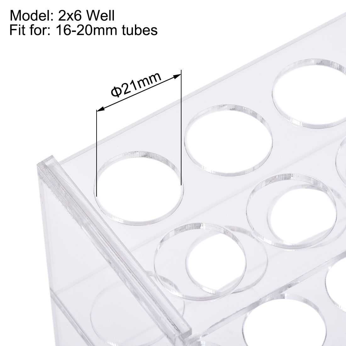 uxcell Uxcell Reagenzglashalter Rack 2x6 Wells für 25ml Zentrifugenröhrchen Klar