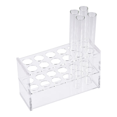 Harfington Uxcell Reagenzglashalter Rack 2x6 Wells für 25ml Zentrifugenröhrchen Klar