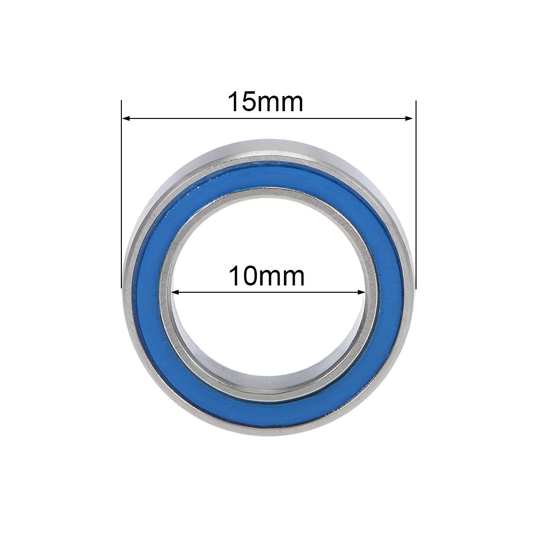 uxcell Uxcell 10x 6700-2RS Rillenkugellager Z2 doppelt abgedichtet Chromstahl blau Abdeckung