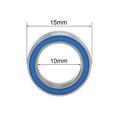 Harfington Uxcell 10x 6700-2RS Rillenkugellager Z2 doppelt abgedichtet Chromstahl blau Abdeckung