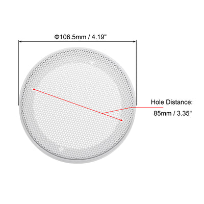 Harfington Uxcell Grill Cover 3 Inch 106.5mm Mesh Circle Subwoofer Guard Protector White 2pcs