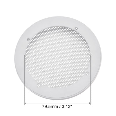 Harfington Uxcell Grill Cover 3 Inch 106.5mm Mesh Circle Subwoofer Guard Protector White 2pcs