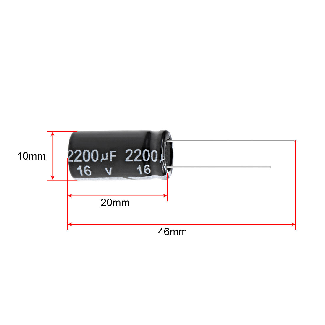 uxcell Uxcell 2200uF 16V Capacitor, Aluminum Electrolytic Capacitors 105C High Temp 25pcs