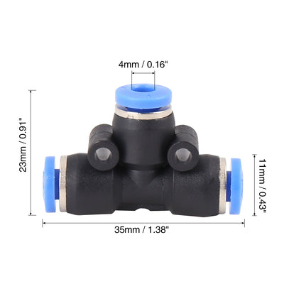 Harfington 5Stk. Auto 4mm Kraftstoff Luft Rohrverbinder Schlauchfitting Adapter 3 Wege