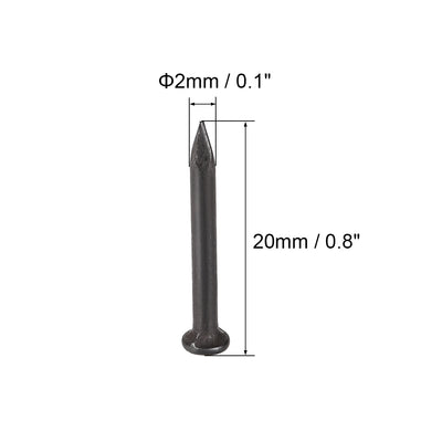 Harfington Uxcell 400 Stück Hardware Nägel Punktspitze Wandzementnagel 20mm(0.8") 2mm Stangendurchm. Kohlenstoffstahl Schwarz