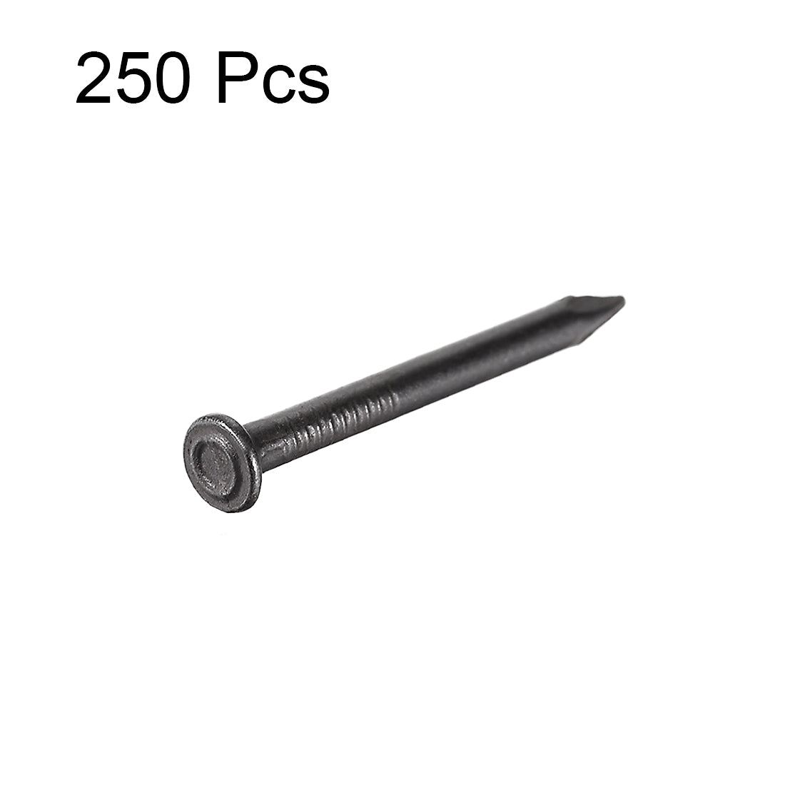 uxcell Uxcell 250 Stück Hardware Nägel Kohlenstoffstahl Punktspitze Wand Zementnagel 30mm(1.2") 3mm Stangendurchm. Schwarz