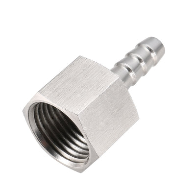 Harfington Uxcell Stainless Steel Barb Hose Fitting Connector Adapter 8mm Barbed x G1/2 Female Pipe 1Pcs