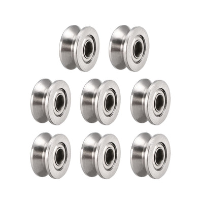 Harfington Uxcell V624ZZ Deep Groove Guide Pulley Rail Ball Bearings 4mmx13mmx6mm Double Metal Shielded (GCr15) Chrome Steel Bearings 8pcs