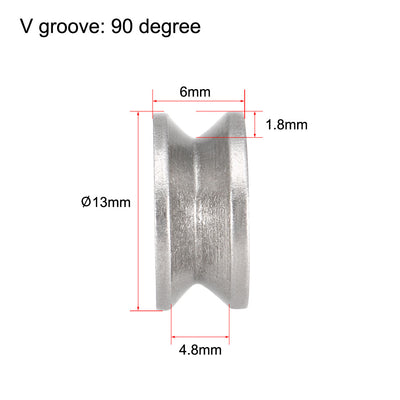 Harfington Uxcell V624ZZ Deep Groove Guide Pulley Rail Ball Bearings 4mmx13mmx6mm Double Metal Shielded Carbon Steel Bearings 10pcs