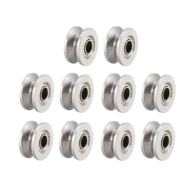 Harfington Uxcell V624ZZ Deep Groove Guide Pulley Rail Ball Bearings 4mmx13mmx6mm Double Metal Shielded Carbon Steel Bearings 10pcs