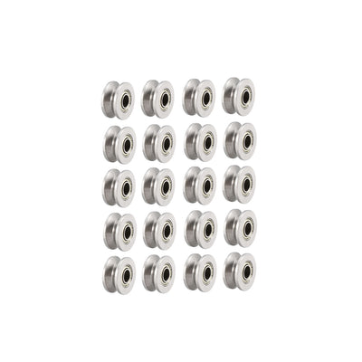 Harfington Uxcell V624ZZ Deep Groove Guide Pulley Rail Ball Bearings 4mmx13mmx6mm Double Metal Shielded Carbon Steel Bearings 20pcs