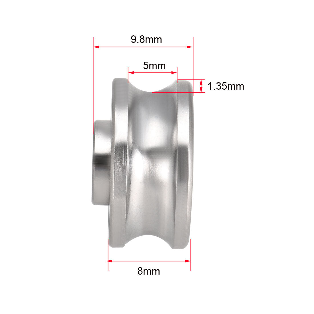 uxcell Uxcell SG15 Deep U Groove Guide Bearing 5mmx17mmx8mm Double Sealed Bearings 5 Pcs