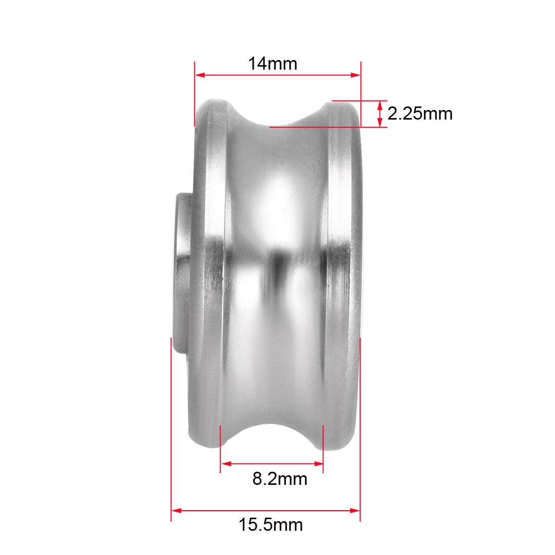 uxcell Uxcell SG25 Deep U Groove Ball Track Guide Bearing 8mmx30mmx14mm Double Sealed (GCr15) Chrome Steel Bearing