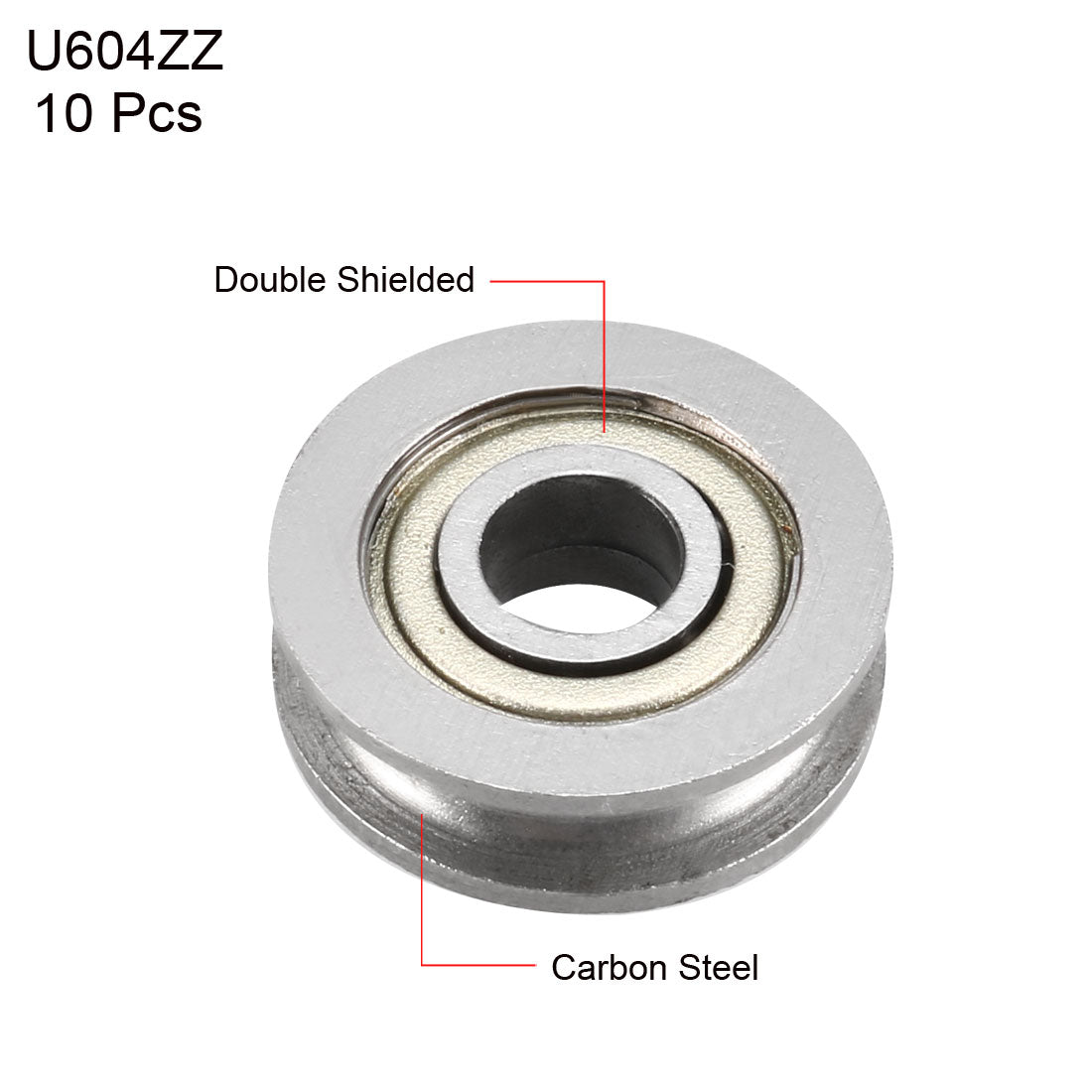 uxcell Uxcell U604ZZ Deep Groove Ball Bearings 4mmx13mmx4mm Double Metal Shielded Carbon Steel Bearings 10pcs