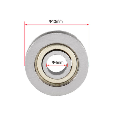 Harfington Uxcell U604ZZ Deep Groove Ball Bearings 4mmx13mmx4mm Double Metal Shielded Carbon Steel Bearings 10pcs