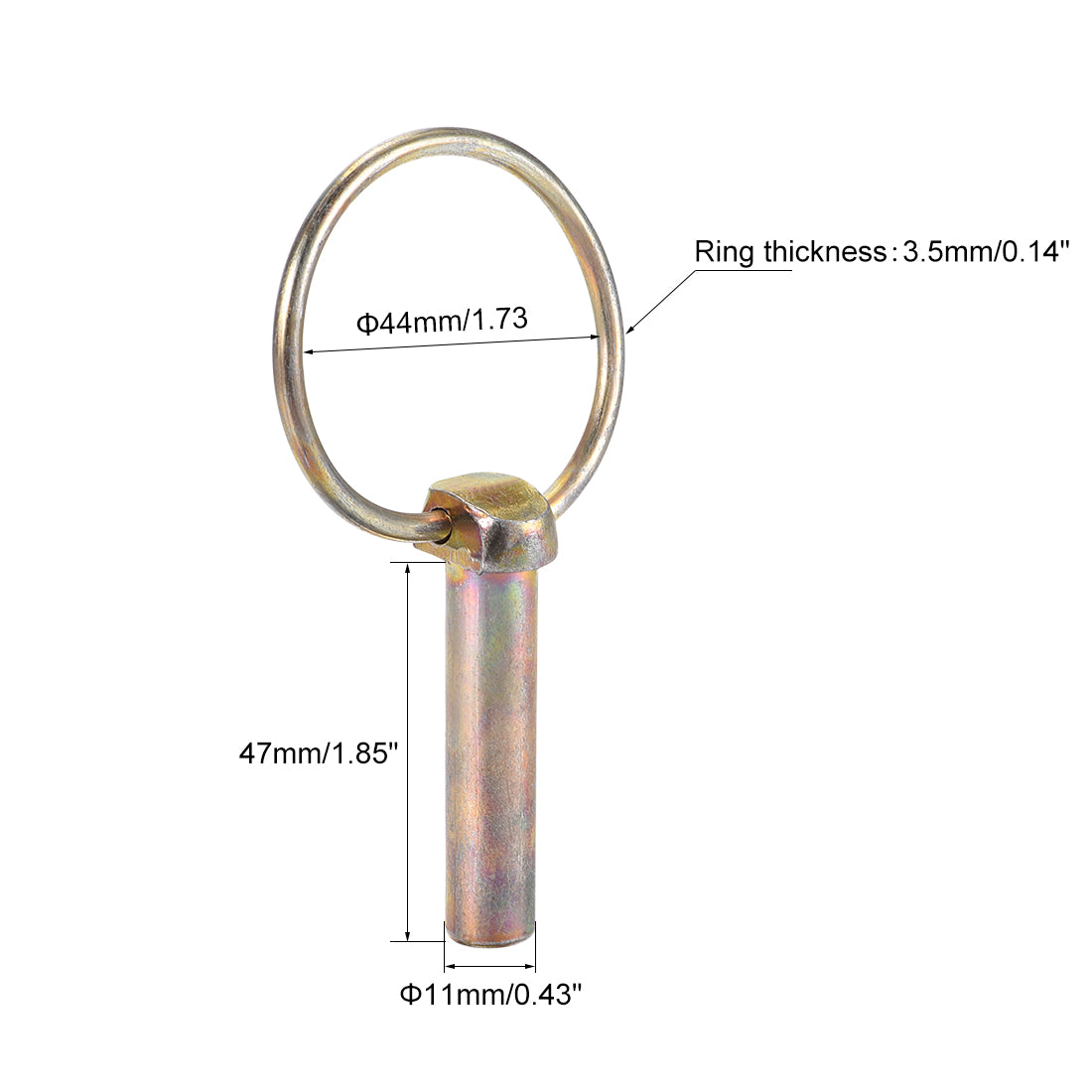 uxcell Uxcell Linch Pin with Ring 11mmx47mm Assortment Kit for Boat Trailer Tractor 2Pcs