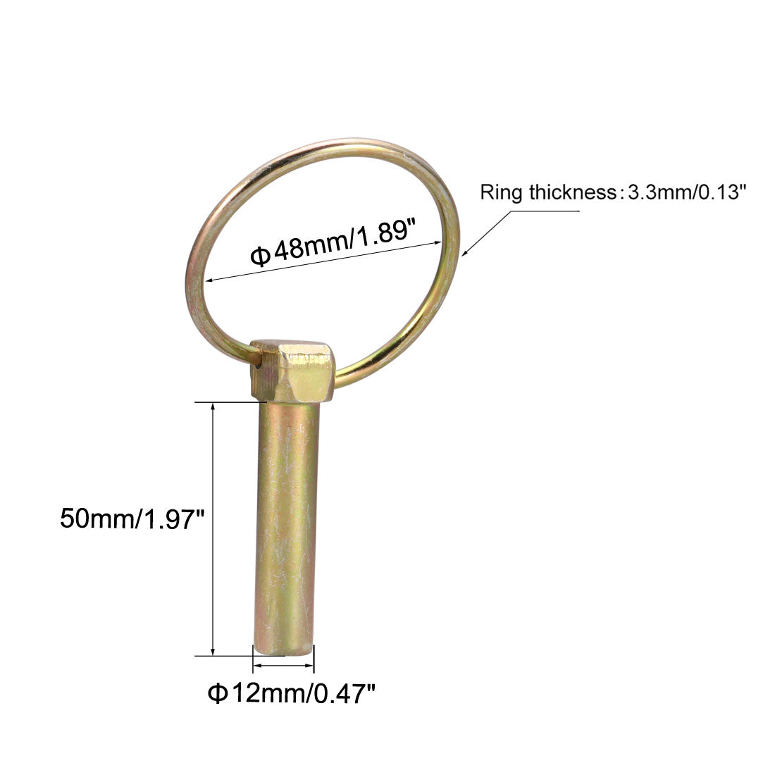 uxcell Uxcell Linch Pin with Ring 12mmx50mm Assortment Kit for Boat Trailer Tractor 3Pcs