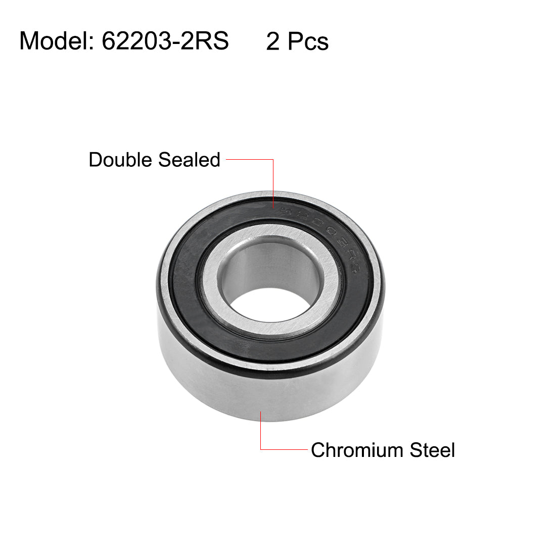 uxcell Uxcell Deep Groove Ball Bearings Double Seal Chrome Steel