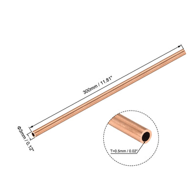 Harfington Uxcell Copper Round Tube Straight Pipe Tubing