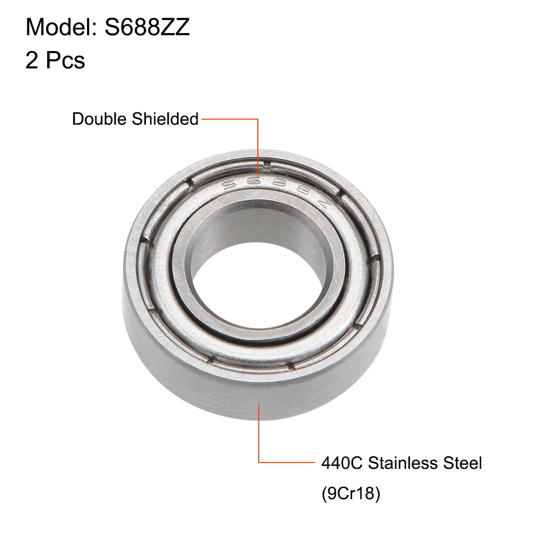 uxcell Uxcell Deep Groove Ball Bearings Thin Section Double Shield Stainless Steel