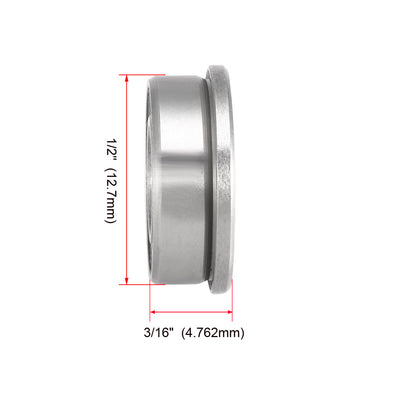 Harfington Uxcell 10Stk.FR188ZZ Flanschkugellager 1/4" x 1/2" x 3/16" Doppelt abgeschirmt (GCr15)