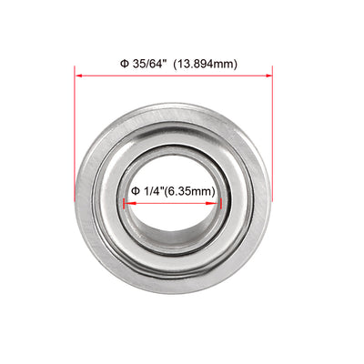 Harfington Uxcell 10Stk.FR188ZZ Flanschkugellager 1/4" x 1/2" x 3/16" Doppelt abgeschirmt (GCr15)