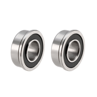 Harfington Uxcell FR188-2RS Flange Ball 1/4" x 1/2" x 3/16" Double Sealed (GCr15) Chrome Steel Bearings 2pcs