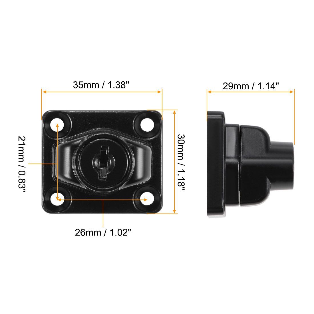 uxcell Uxcell 3-inch Keyed Hasp Locks w Screws for Door Keyed Different Black