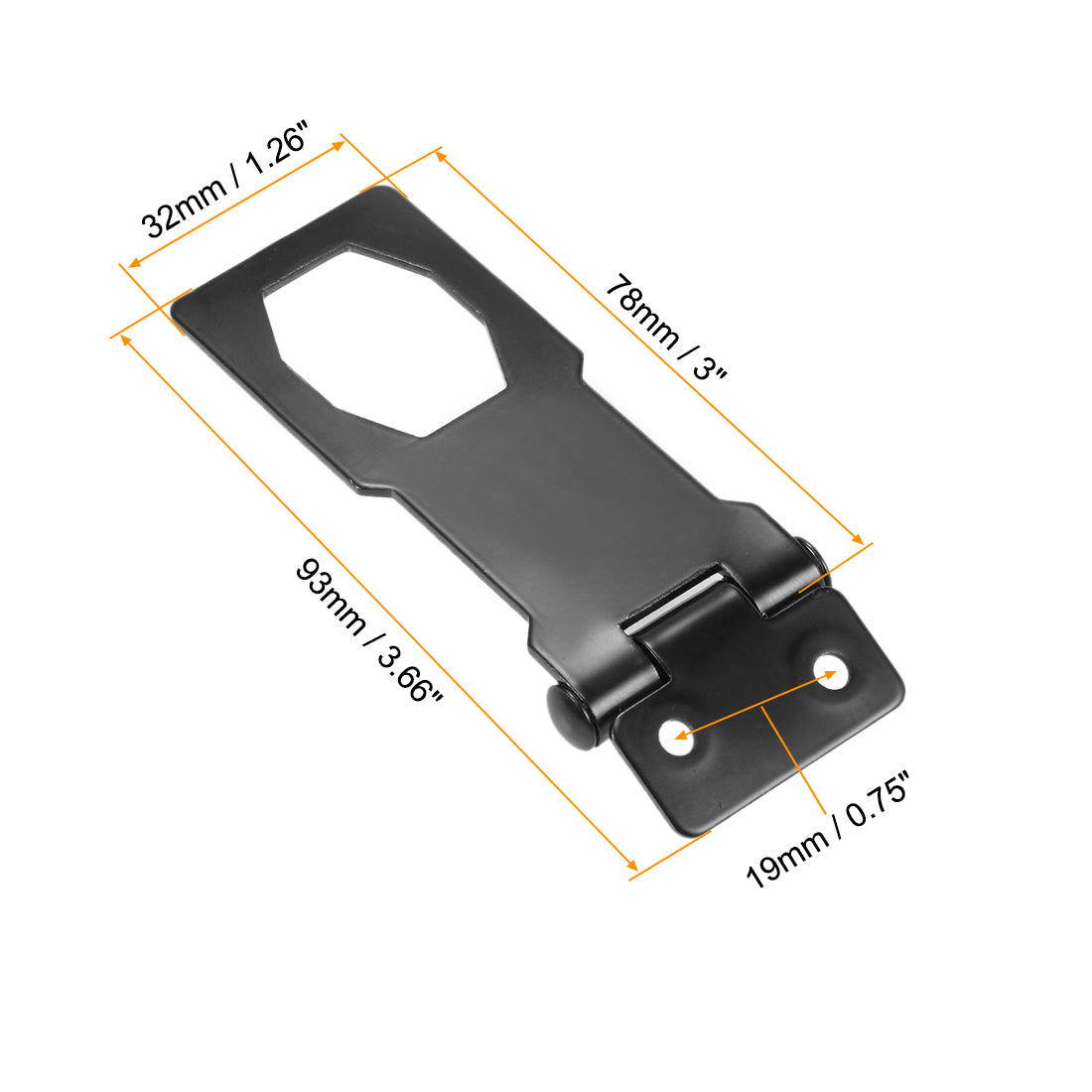 uxcell Uxcell 3-inch Keyed Hasp Locks w Screws for Door Keyed Different Black