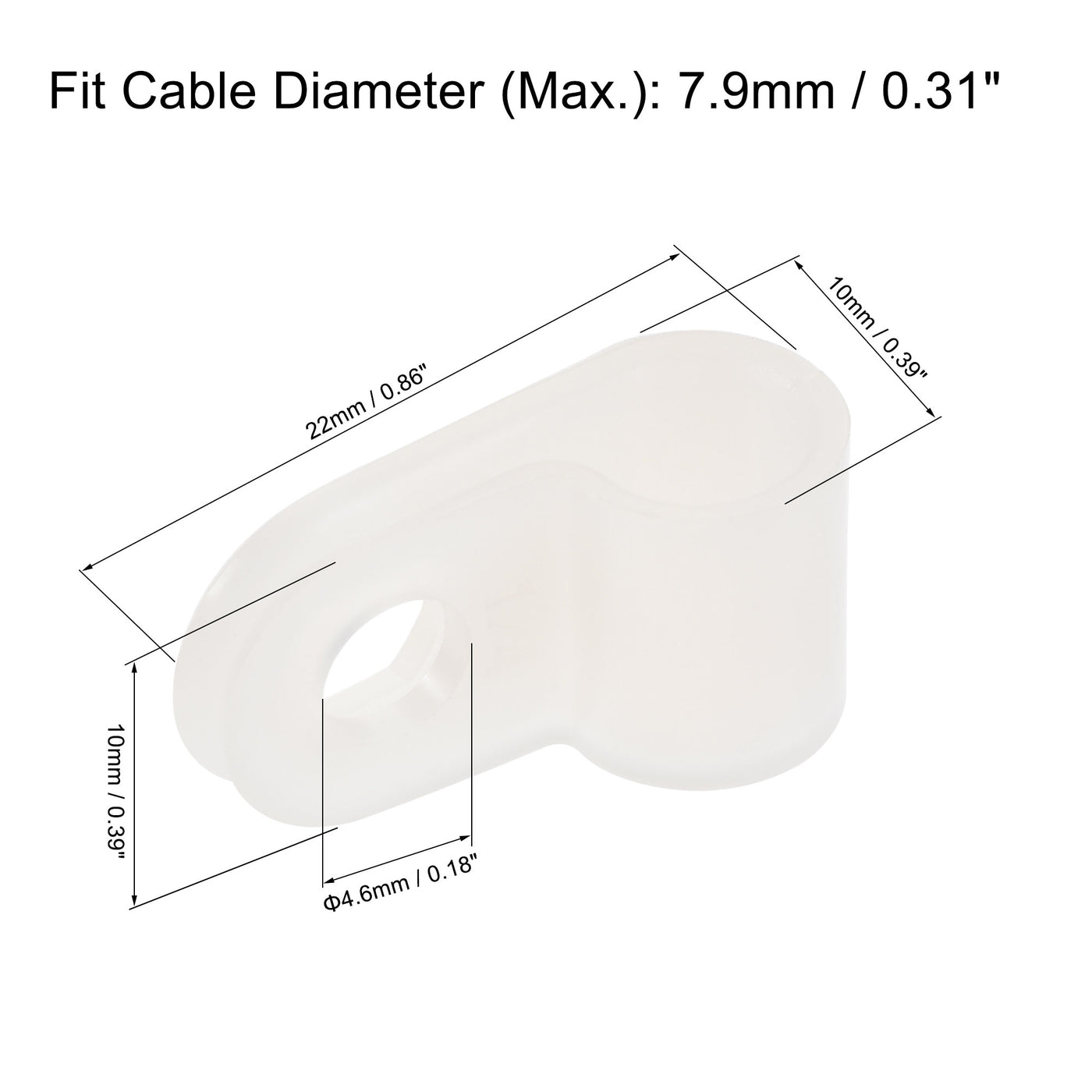 uxcell Uxcell 66 Stück R-Typ Kabelklemme Organizer Kabelbefestigung Nylon für Kabelmanagement 7,9mm Beige