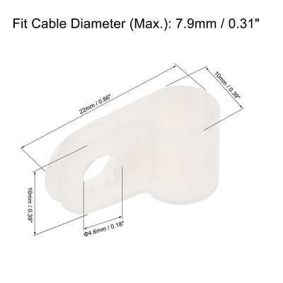 Harfington Uxcell 66 Stück R-Typ Kabelklemme Organizer Kabelbefestigung Nylon für Kabelmanagement 7,9mm Beige