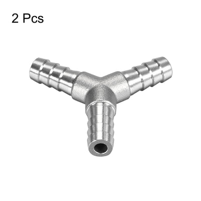 Harfington Uxcell 2Stk. Schlauch ID Widerhaken Edelstahl 3-Wege Y-förmig Stutzen 3/8-Zoll (10mm)