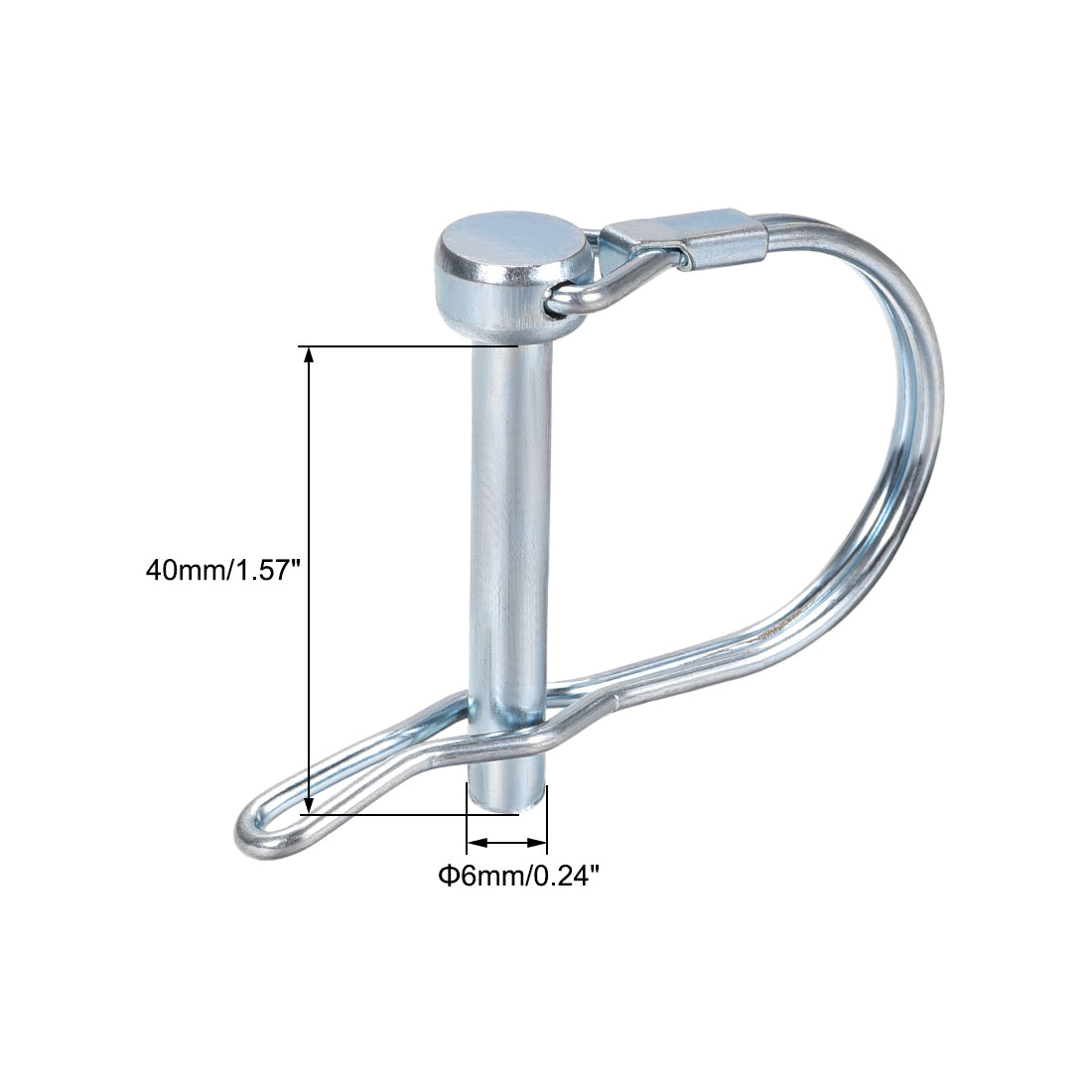 uxcell Uxcell Shaft Locking Pin w Ear 6mmx40mm Coupler Pin for Farm Trailers Lawn Arch 3Pcs