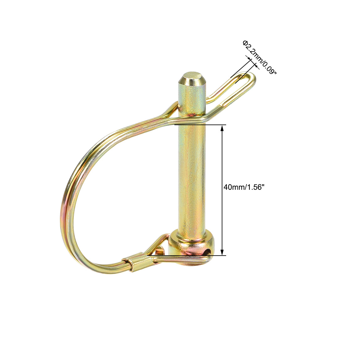 uxcell Uxcell Shaft Locking Pin w Ear 8mmx50mm Coupler Pin for Farm Trailers Lawn Arch