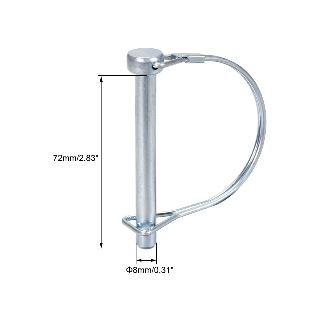 uxcell Uxcell Shaft Locking Pin 8mmx72mm Coupler Pin for Farm Trailers Lawn Arch