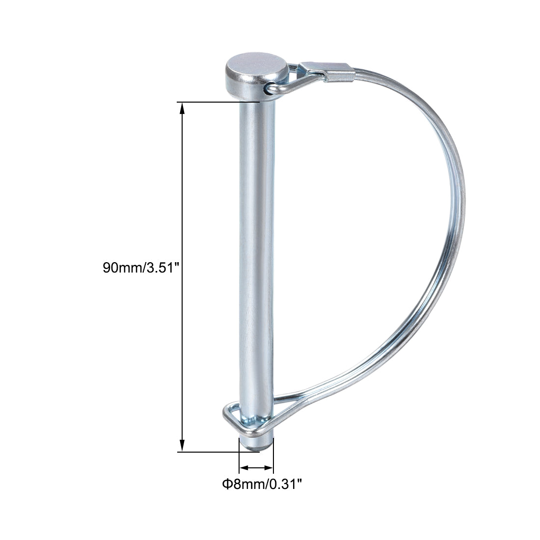 uxcell Uxcell Shaft Locking Pin 8mmx90mm Coupler Pin for Farm Trailers Lawn Arch