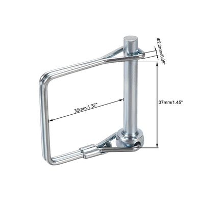 Harfington Uxcell Shaft Locking Pin 6mmx45mm Coupler Pin for Farm Trailers Lawn Square 10Pcs